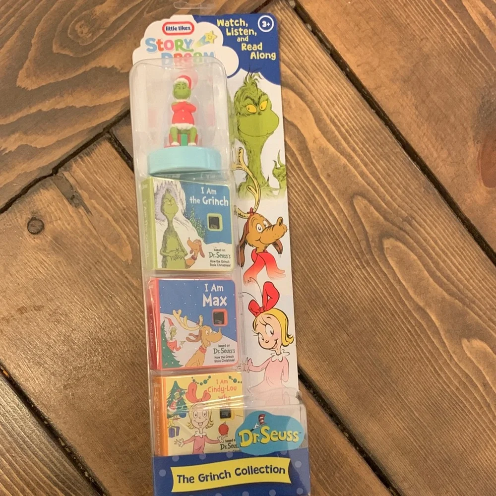Dr. Seuss Storybook Set with Grinch Figurine for story dream machine - Picture 1 of 2